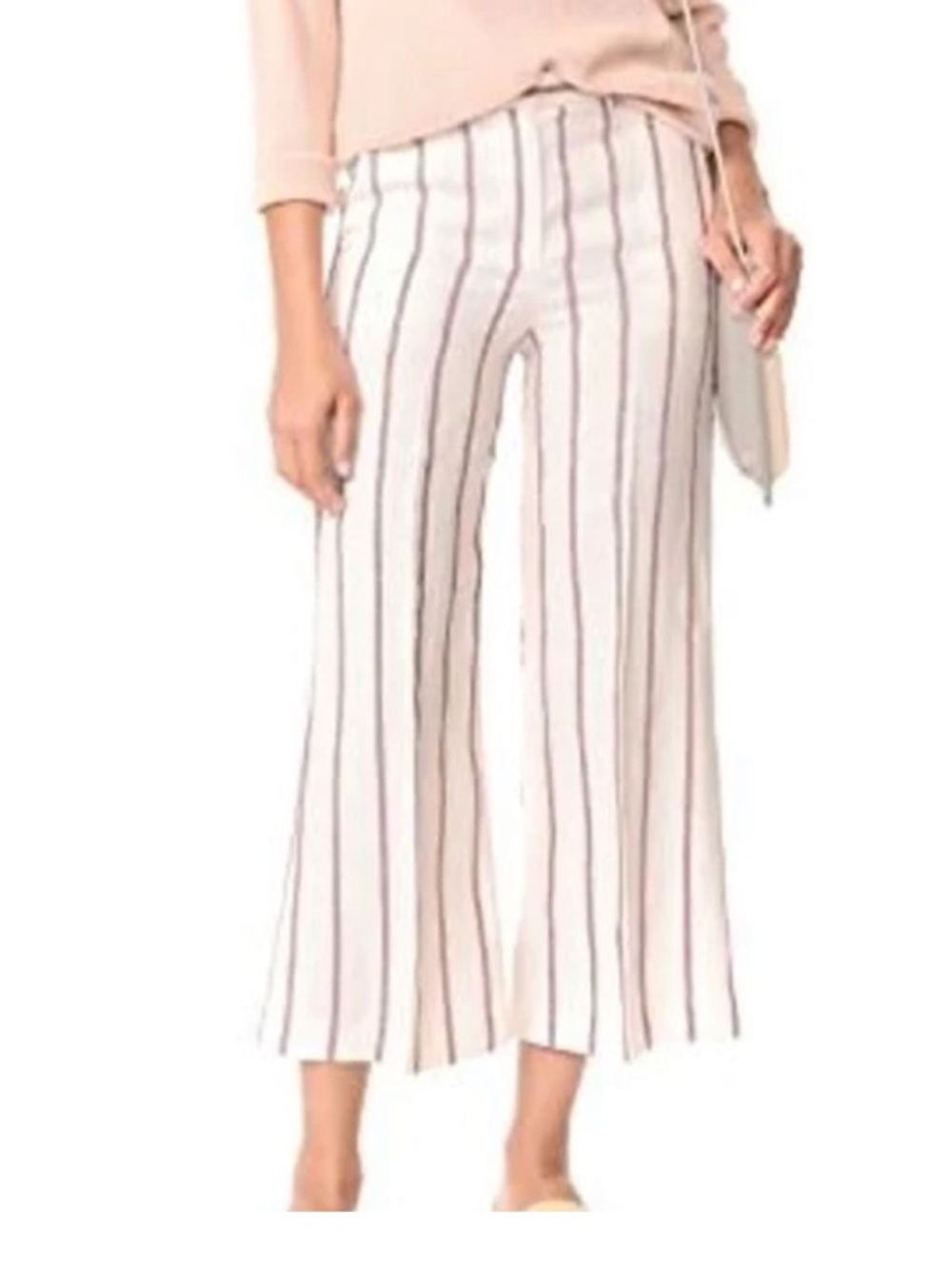 Theory Nadeema Linen Stripe Pants Size 10